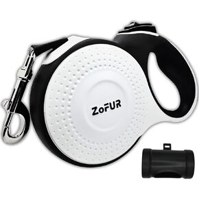 Zofur Heavy-Duty Retractable Dog Leash - 26 ft Long, for Dogs Up to 110 lbs (50 kg) Tangle-Free with Easy Brake System + Free Poop Bag Holder