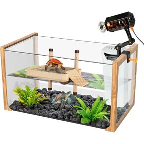 ZENO Turtle Aquarium Kit - New 2024 - Aquatic Turtle Tank with Filter and Light + Turtle Basking Platform, Small Turtle Tank for Baby & Juvenile Turtle, Perfect Turtle Starter Kit for Kids