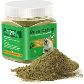 Organic Catnip, Used as a Snack or Refillable Treats for Cat, without Stalks & Stems, All Natural & Safe for Cat Play Training(65g)