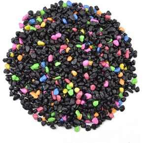 CNZ Aquarium Gravel Black & Flourescent Mix for Plant Aquariums, Landscaping, Home Decor, 0.25"-0.35" (10-pound)