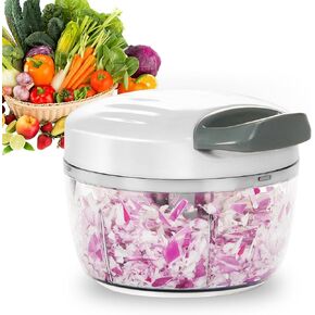 Mini Garlic Chopper Manual Food Processor Protable Pull String Vegetable Chopper for Veggies, Fruits, Garlic, Onion, Ginger, Nuts, etc - 0.7 Cup(230ml)