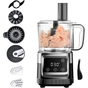 محضر طعام ديفي 8 أكواب، جدولة زمنية متقدمة وتحكم في السرعة، عصير 8 في 1، تقطيع، عجين، استحلاب، تقطيع، تقطيع وتقطيع القلي الفرنسي، للاستخدام المنزلي، 600 وات، أسود in Kuwait