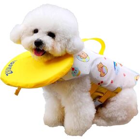 WINIZ Dog Life Jacket - Pet Safety Vest with Removable Front Float & Rescue Handle - Adjustable High Buoyancy Aid Pet Supplies for Boating, Surfing, Swimming (Yellow, Medium)