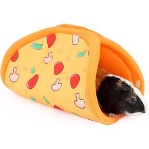 Guinea Pig Hideout, Guinea Pig Tunnel, Rabbit Tunnel, Bunny Hideout, Guinea Pig Cage Accessories for Guinea Pig, Bunny, Hamster, Chinchilla, Ferret, Rabbit and Other Small Pets - Pizza Pattern