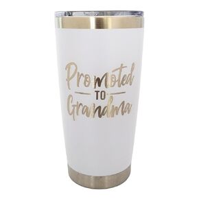 Promoted to Grandpa Tumbler, New Grandparents Baby Announcement, Announcing Pregnancy Reveal to Parents (Navy)