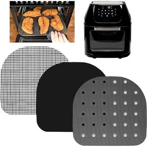 Air Fryer Reusable Liners for Dehydrator Racks Compatible with Chefman 6.3 QT, Power XL 6 QT and Vortex 10 QT, Caynel and more - Replacement for Parchment Paper for Airfryer Racks and Trays