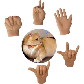 Tiny Hands,Cat Interactive Small Fingers,High Elasticity Hands for Cats,Mini Hands for Cats,Funny Toys. (High Elasticity-7PCS)