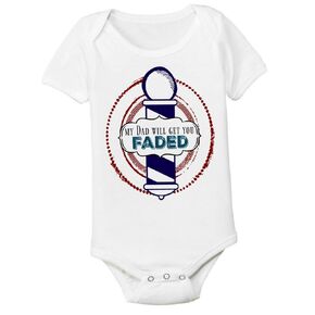 Barber Baby Onesie 12-18 Months Toddler Kids Tshirt Size Dad Daddy Faded Hair Stylist Cut Clippers Fresh BARBER1218SS