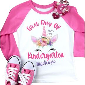 First Day Of Kindergarten Shirt - Personalized Kindergarten Shirt - Personalized Kindergarten Shirt For Girls - Back To School Shirt - Unicorn Shirt - Gift For Kindergarten