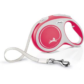 Flexi New Comfort Tape Grey & Red Large 5m Retractable Dog Leash/Lead for Dogs up to 60kgs/132lbs