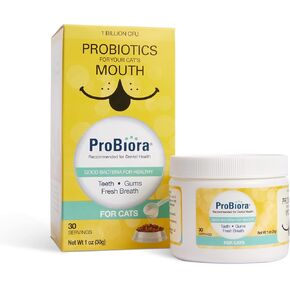 Probiora for Cats | Oral Care Probiotic Supplement | Pet Probiotics to Reduce Bad Breath | Cat Nutritional Supplement for Dental Health | 30 Servings (Jar) (30 Serving (Pack of 1), Jar)