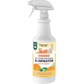 Hepper Advanced Bio-Enzyme Pet Stain & Odor Eliminator Spray - Smell, Stain & Urine Remover for Cats, Dogs & Other Animals - 32oz Spray Safe for the Home - Citrus Splash