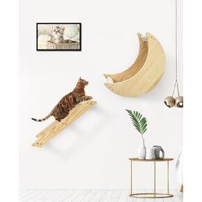 Cat Hammock for Wall, Cat Wall Hammock with 2 Cat Wall Steps, Cat Climbing Shelves Wall Mounted, Cat Shelf for Climbing, Sleeping, Playing, Cat Wall Shelves for Indoor Cats or Kitty