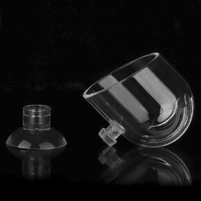 Aquarium Red Worm Fish Feeder Transparent Suction Cup Fish Feeding Cup Food Container for Feeding Shrimp Fish(Glass Hole Cup)