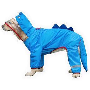 Dog Raincoat with Hood Waterproof Dog Jacket Reflective Dog Rain Coat Lightweight Jacket with Leash Hole Pet Rain Clothes with Poncho Hood for Medium and Lager Dogs (Yellow, 4XL)
