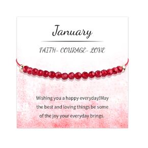 July Birthstone Bracelets for Women Girls, Handmade Ruby Gemstone Bracelet, Birthstone Jewelry Birthday Gifts for Her Mom Wife Girlfriend
