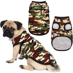 Stylish Sleeveless Camouflage Dog Vest for Small, Medium, and Large Breeds, Made of Polyester for Comfort, Breathability, Wrinkle Resistance, Moisture Wicking, and Elasticity Green M