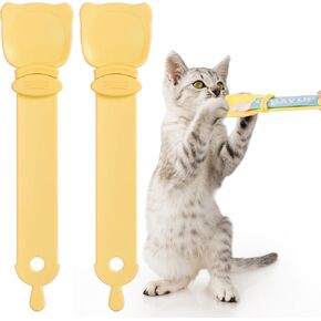 Cat Treat Squeeze Spoon Dispenser - Multifunctional Lickable Wet Cat Treat Dispenser for Cat Liquid Snack Cat Feeding Food Storage and Easy Hanging Cat Food Feeding Spoon (2 green)