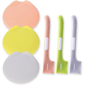 6 Pcs Pet Food Can Supplies Set, 3 Pcs Silicone Dog Cat Food Can Covers Lids and 3 Pcs Cat Food Mix Spoons, Dishwasher Safe