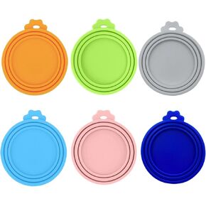 6 Pcs Can Covers, Universal BPA Free Silicone Dog Cat Can Lids, Fit Most Standard Size Dog and Cat Cans(6 colors)