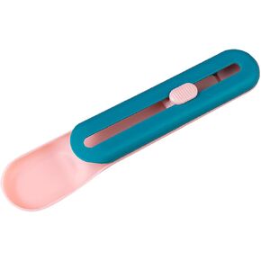 Cat Strip Squeeze Spoon, Multi Functional Pet Spoons Cat Feeder, 2pcs Cat Wet Food Spoon Pet Food Spoon for Lickable Wet Cat Treats Pet Liquid Snack Feeding(dark green+pink