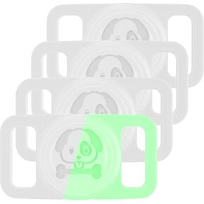 4 حزمة AirTag حامل طوق الكلب، سيليكون Airtag طوق القط الكلب Airtag حامل للحيوانات الأليفة، مقاوم للماء حامل علامة هوائية للحيوانات الأليفة لـ Apple Airtag مع جهاز تعقب GPS
