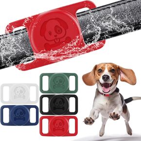 5 Pack For Airtag Dog Collar Holder, Waterproof IP68 Airtag Holder for Dog Cat Collar Airtag Pet Collar Cover, Lightweight Silicone Air Tag Case Item Finders Accessories for Airtag Tracker (set2)