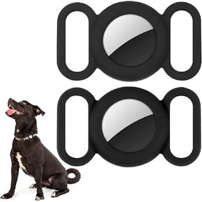 Airtag Dog Collar,Silicone Case for GPS Tracking Finder,Protective Cover Compatible with Apple Airtag,Safety and Anti-Lost,Dog Collar Cat Loop Holder Pet Accessories (Orange-Yellow)
