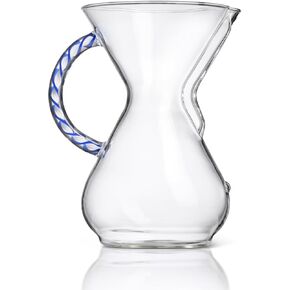 Chemex Pour-Over Glass Coffeemaker - Twisted Glass Handle Series - 6-Cup Tidal - Exclusive Packaging