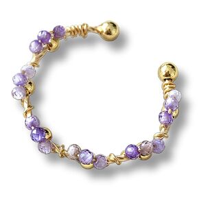 Exquisite Handmade Purple Zircon Ring with Winding Design, Adjustable Opening, 14K Gold-Plated, Sparkling, Diverse Styles, Ideal Gift for Any Occasion