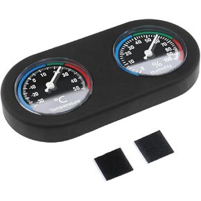 Reptile Thermometer Hygrometer 2 in 1 Mini Round Shape Dual Dial Thermometer and Humidity Gauge for Terrarium Lizard Spider Chameleon Pet