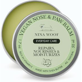 Vegan Paw Balm Dogs & Nose Balm - All-Natural, Rich in Vitamin E Moisturizing Formula with Coconut Oil for Dogs & Shea Butter, Dog Paw Pad Balm, Non-Toxic, Safe to Lick Paw Soother for Dogs
