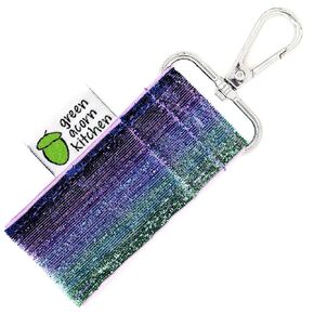 Purple Sparkle Lip Balm Holder - Holds Lip Balm or Chap Stick - Clips to Keychain, Purse, Lanyard or Backpack - Handmade by Green Acorn Kitchen