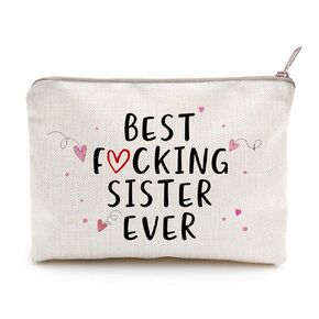 Best Sister Ever Gift Makeup Bag for Sister Best Friend Birthday Gift Idea Travel Bag Pouch for Soul Friend