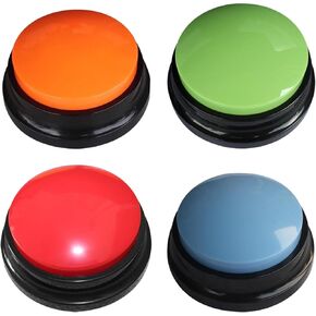 أزرار للكلاب للاتصال، 4 أزرار تسجيل صوتي ملونة، طنان تدريب الكلاب الأليفة، زر صغير واضح للتحدث لمدة 30 ثانية، تسجيل وتشغيل مضحك للكلاب والقطط (الحجم: 3.54 × 1.57 بوصة) in Kuwait