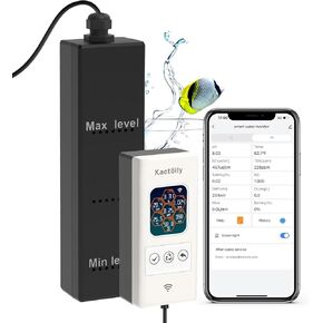 Newest Smart Aquarium Monitor All in One pH/ORP/Salt/S.G/TDS/EC/Temp 24h Online Freshwater and Saltwater Fish Tank Tester (WiFi Version)