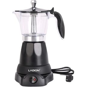 Cafeteras Electricas Modernas Moka Pot, Italian Coffee Espresso Machine, 6 Cup Cuban Coffee Maker with Detachable Base & Overheat Protection, Greca Electrica De Cafe Gift for Travel
