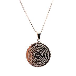 SIFRIMANIA Gold Plated Necklace with Padre Nuestro 3 cm Pendant 17.2 Inches Necklace (Spanish)