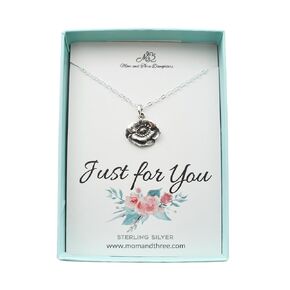 Poppy Necklace in Sterling Silver on an 18 Inch Sterling Silver Cable Chain. Flower Necklace. Gift for Women. Jewelry Necklaces for Women.