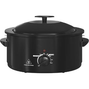 8 Quart Roaster Slow Cooker, 2-in-1 Electric Roaster Oven up to 400°F, Removable Roaster Pan, Easy to Clean, Black