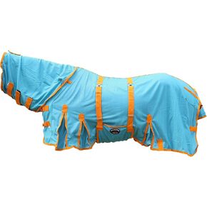 74" Horse Mesh Summer Sheet Spring FlySheet Airflow Neck Turquoise Orange 73151