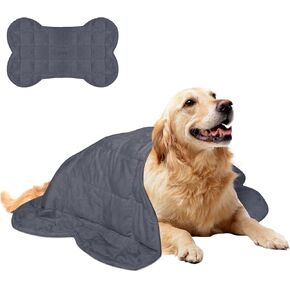 YUSRA Weighted Dog Blanket 5lb, Soft Bone Shape Weighted Calming Blanket for Dogs Perfect for Thunderstorm, Separation, Travel, Fireworks, Small Dog Bed Blanket Machine Washable, Beige, 23 x 35inch