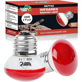 LUCKY HERP Heat Lamp Bulbs, 25W Reptile Heat Lamp 2 Pack Reptile Heat Lamp Bulbs, Daylight Basking Spot Heat Light Bulb, Amphibians Heat Lamp Bulbs for Reptile, Chameleons, Snakes, Lizard, Turtle