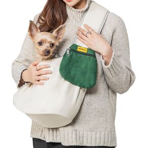 Ollie&Bonnie Dog Sling Carrier for Small Dogs, Hands-Free Design, Floor Support Pad, Cushioned Adjustable Shoulder Strap, Suitable for Puppies and Pets.