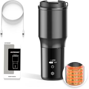 EAST MOUNT Smart Temperature Controlled Mug,Heated Coffee Mug,16 Hours Battery Life,Vacuum Insulated Hot Beverage Warmer 15OZ,with LCD Display 90°F to 150°F