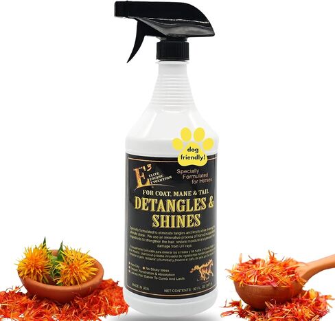 E3 Detangle and Shine for Horses - Instantly Detangles Mane and Tail, Adds Brilliant Shine, Moisturizes and Conditions, Non-Greasy (32oz) in Saudi Arabia