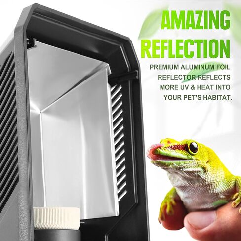 Reptile Terrarium Hood Light Fixture, Dual Lamp Paludrium Hood with Independent On/Off for Reptile Glass Terrariums Suitable UVB UVA Bulb (Bulbs Not Included) in Kuwait