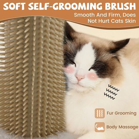 OTOB 32" Tall Cat Scratching Post, 4.3Inch Large Diameter Natural Sisal Rope Scratcher Post for Indoor Large Cats Kittens, 5-in-1 Interactive Turntable Cat Scratch Post with Soft Hanging Ball Toys in Saudi Arabia