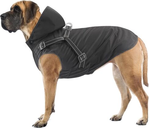Mosucoirl Dog Raincoat Waterproof Dog Hoodie Reflective Dog Raincoat Hooded Adjustable Rain Jacket for Small Medium Large Dogs Puppies (Red, XL) in Saudi Arabia