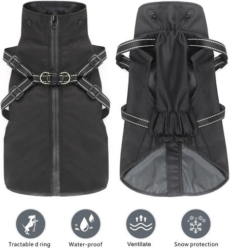 Mosucoirl Dog Raincoat Waterproof Dog Hoodie Reflective Dog Raincoat Hooded Adjustable Rain Jacket for Small Medium Large Dogs Puppies (Red, XL) in Saudi Arabia
